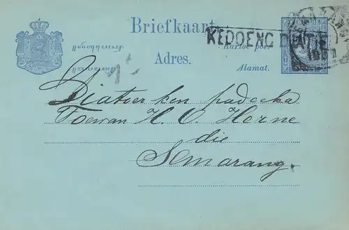 Ned. Indie 1897: post card to Samarang