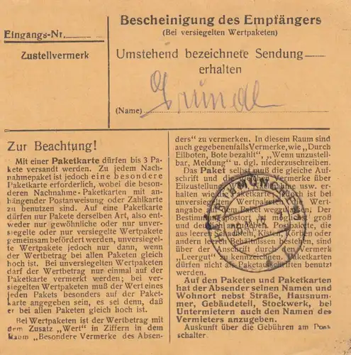 Carte de paquet BiZone 1948: Waternberg après les cheveux, clinique pour femmes