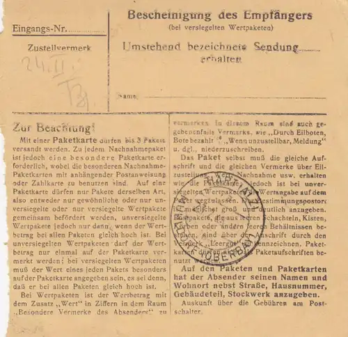 Carte forfait 1948: Günzburg vers Hart, Mühldorfer Land
