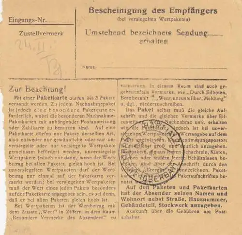 Carte forfait 1948: Günzburg vers Hart, Mühldorfer Land