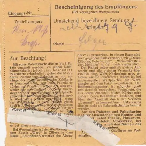 Carte de paquet BiZone 1948: Munich après Haar