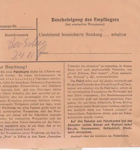 Carte de paquet BiZone 1948: Mering vers Berchtesgaden, Heim