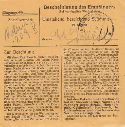 Carte de paquet 1948: Berchtesgaden par cheveux, établissement