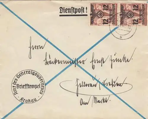 GG: Brief MeF, enger Abstand 1940 von Krakau