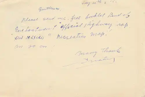 Indonesia: 1952 post card Java to New Mexico-Santa Fee