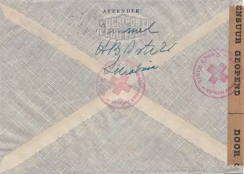 Ned. Indie 1940: Red Cross Batavia to Genf/Switzerland, air mail, censor
