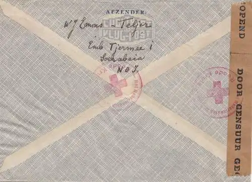 Ned. Indie 1940: air mail Red Cross Batavia to Genève/Switzerland, centre