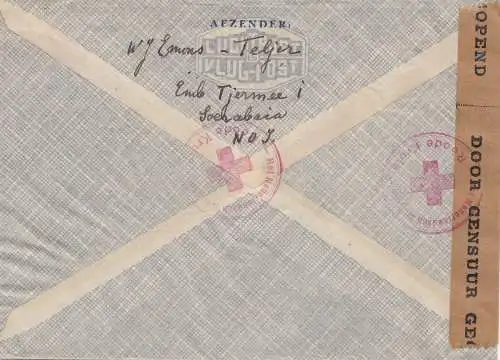 Ned. Indie 1940: air mail Red Cross Batavia to Genf/Switzerland, censor
