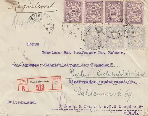 Ned. Indie 1930: Registered Soekaboemi to Berlin