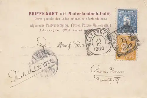 Ned. Indie 1900: post card Batavia to Gera/Germany