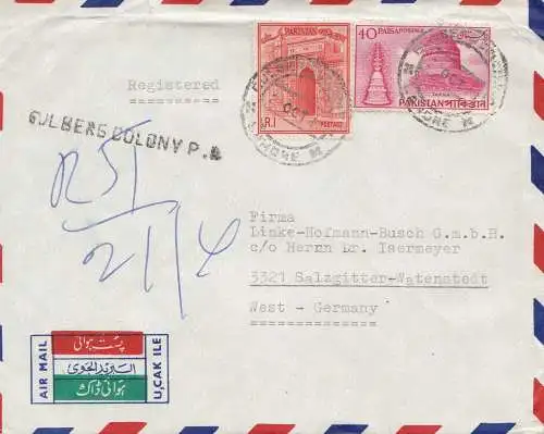 Pakistan: 1930 air mail Lahore to Salzgitter-Watenastedt