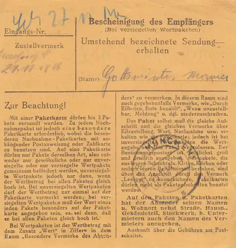 Carte de paquet BiZone 1948: Geigant après Haar Munich