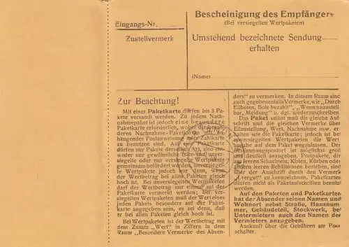 Carte de paquet BiZone 1948: Haimhausen après les cheveux, établissement de soins