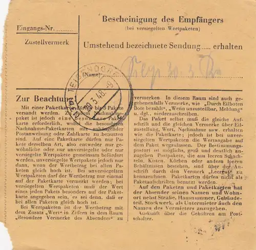Carte forfait 1948: Francfort vers Teisendorf
