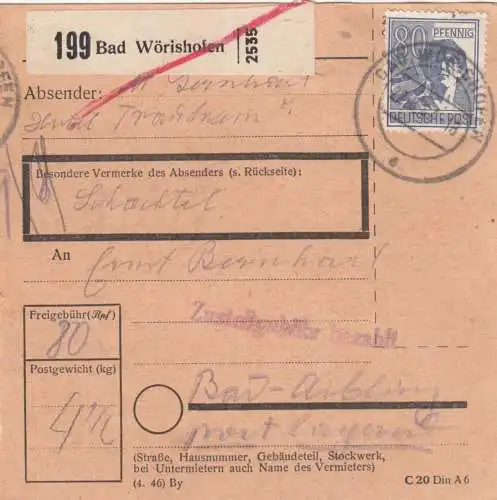 Carte paquet Bad Wörishofen après Bad-Aibling, note spéciale: Boîte