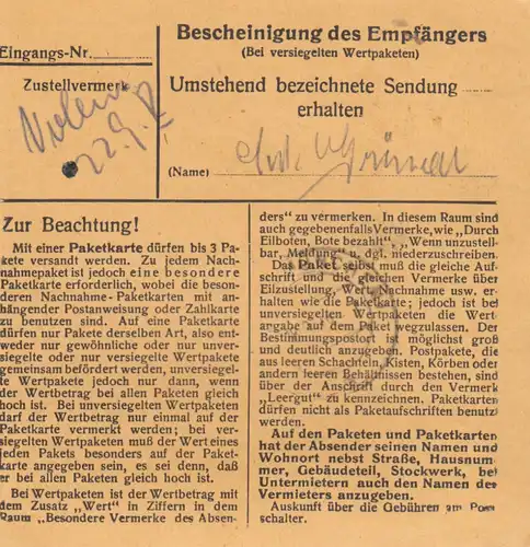 Carte de paquet BiZone 1948: Millenberg après Haar, Antalt Eglfing