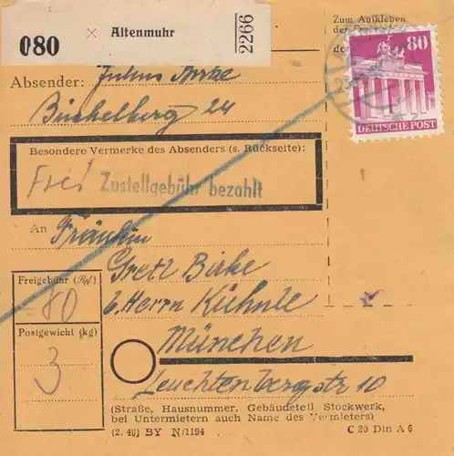 Carte de paquet BiZone: Altenmuhr à Munich