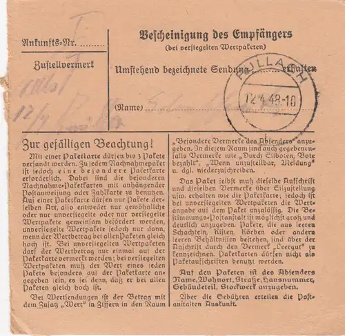 Carte forfait 1948: Penzberg vers Pullach, frais supplémentaires