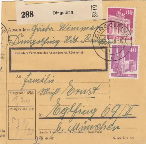 Carte de paquet BiZone 1948: Dingolfing a Eglfings