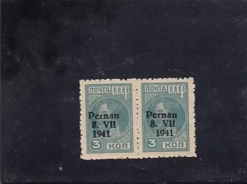 Deutsche Besetzung Estland 1941: MiNr. 3A Aufduck II, Plattenfehler, BPP Attest