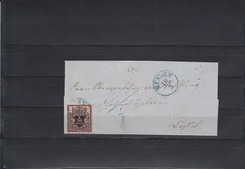Hanovre: Min. 10b sur lettre 1858 Münden, BPP Attest