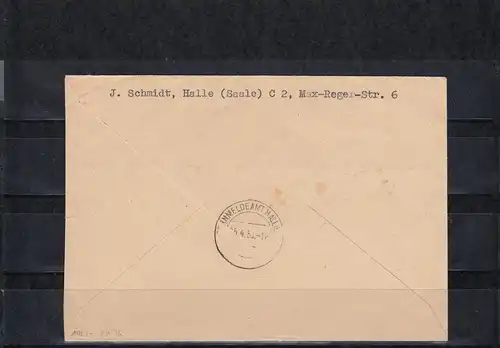 DDR 1953 MiNr. 339 xb XI mit 339 za XI auf Brief Halle, portogerecht, BPP Attest