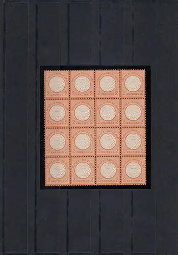 DR: Min. 15, bloc de seizièmes frais post-frais, couleur fraîche, impeccable, BPP Attest