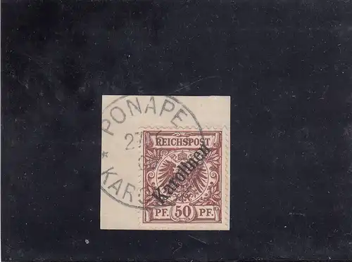 Karolinen: MiNr. 6/I, Stempel Ponape 1900, Briefausschnitt, BPP Attest