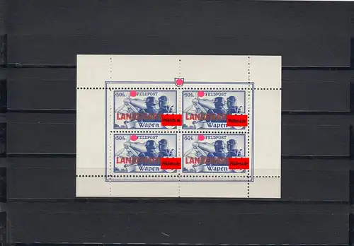 Belgien Flämische Legion MiNr KLB XX A, postfrisch, Rand Mitte nicht gezähnt