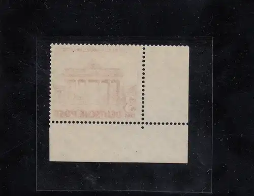Berlin 1949: Min. 59, post-freisch, Eckrand E3, Platen Nr. 3, BPP Attest