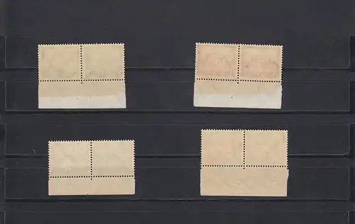 MiNr. 450-453 Unterrand Paar mit PlattenNr. und Buchstabe 7, spiegelverkehrt, **