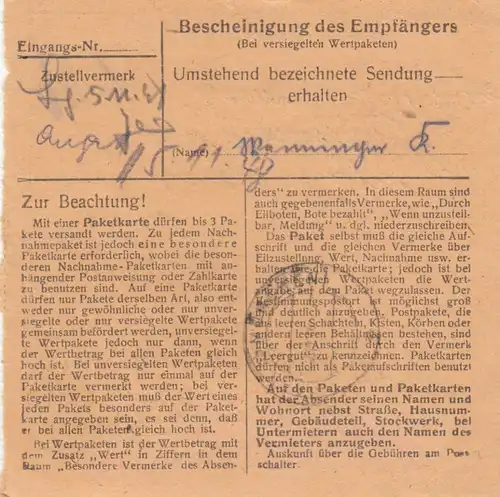 Carte de paquet BiZone 1948: Ingolstadt par Haar