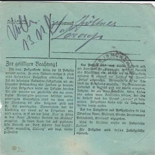 BiZone Paketkarte 1948: Dinkelsbühl nach Haar b. München, seltenes Formular