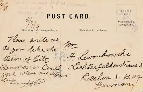 Panama post card Ancon Hospital to Berlin