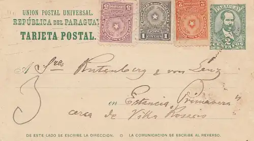 Paraguay 1915: post card to Estancia Primavera