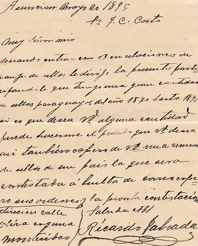 Paraguay 1895: post card Ausuncion to Lisbonne/Portugal