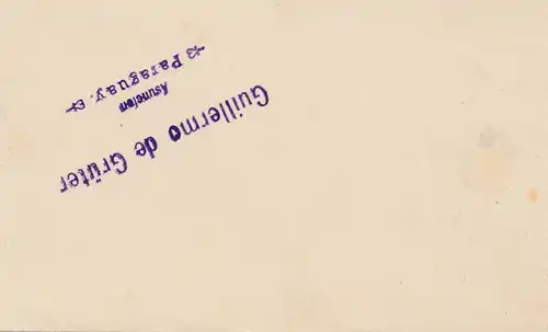 Paraguay 1899: post card Ausuncion to Schöneberg/Berlin