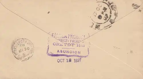 Paraguay 1897: letter Asuncion to Buenos Aires