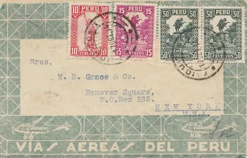 Pérou 1934: letter to New York