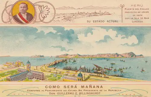 Pérou 1914: post card Lima como Sera Manana, to Backnang