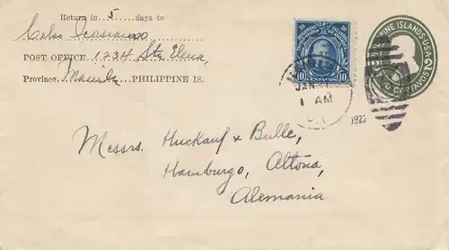 Philippines 1922: Manila to Hambourg