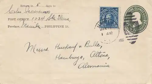 Philippines 1922: Manila to Hamburg