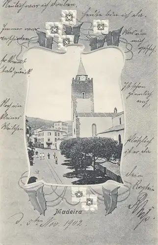 Madère: 1902: post card Funchal Perfin to Altona