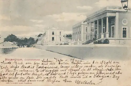 Mocambique, Post card Gouvernement to Leipzig