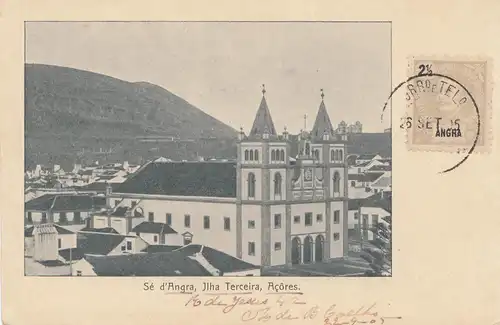 Acores 1905: post card Ilha Terceira to Magdeburg