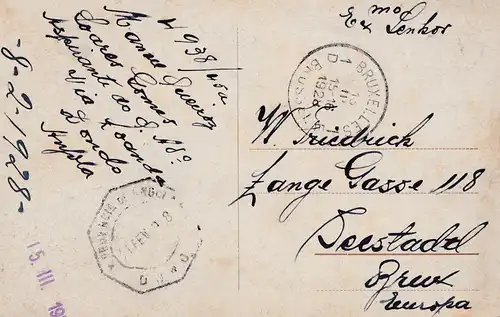Angola 1928: post card Loanda to Seestadel