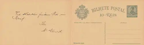 Acores: 1910 post card via Lisboa to Hannover