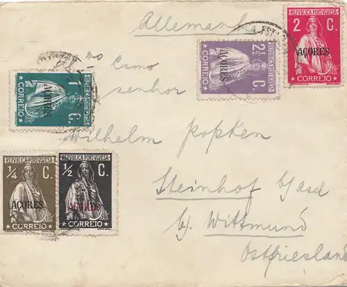 Acores: letter Horta to Steinhof