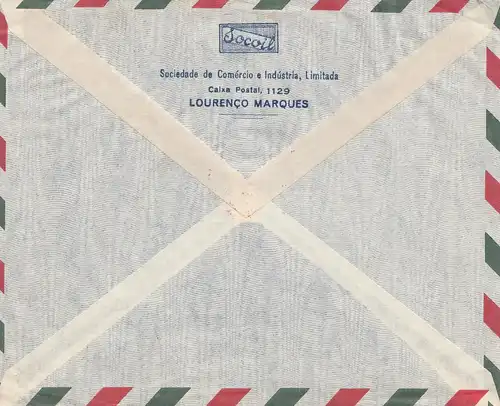 Mozambique 1954: letter Lourenco Marquesto to Haarlem/Holland, fish