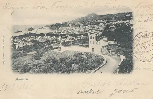 Madeira 1901: post card Funchal to Neuburg